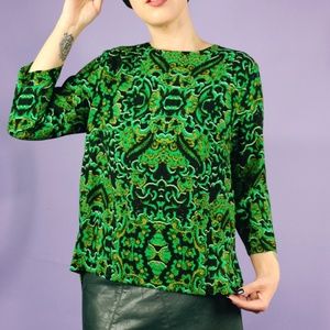 H&M Tops - Green and Black Print Top H&M Tops - Green and Black Print Top